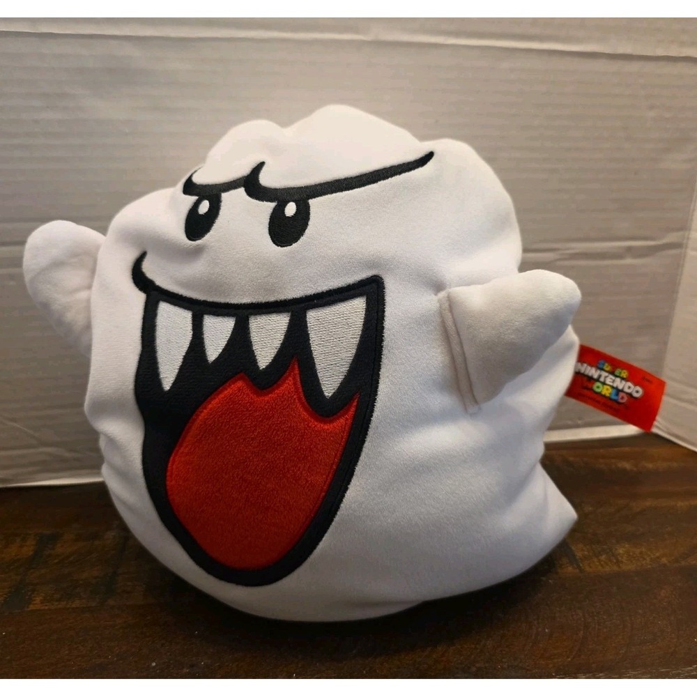 Super Nintendo World Boo Ghost Reversible Plush Cushion Universal Studios Mario